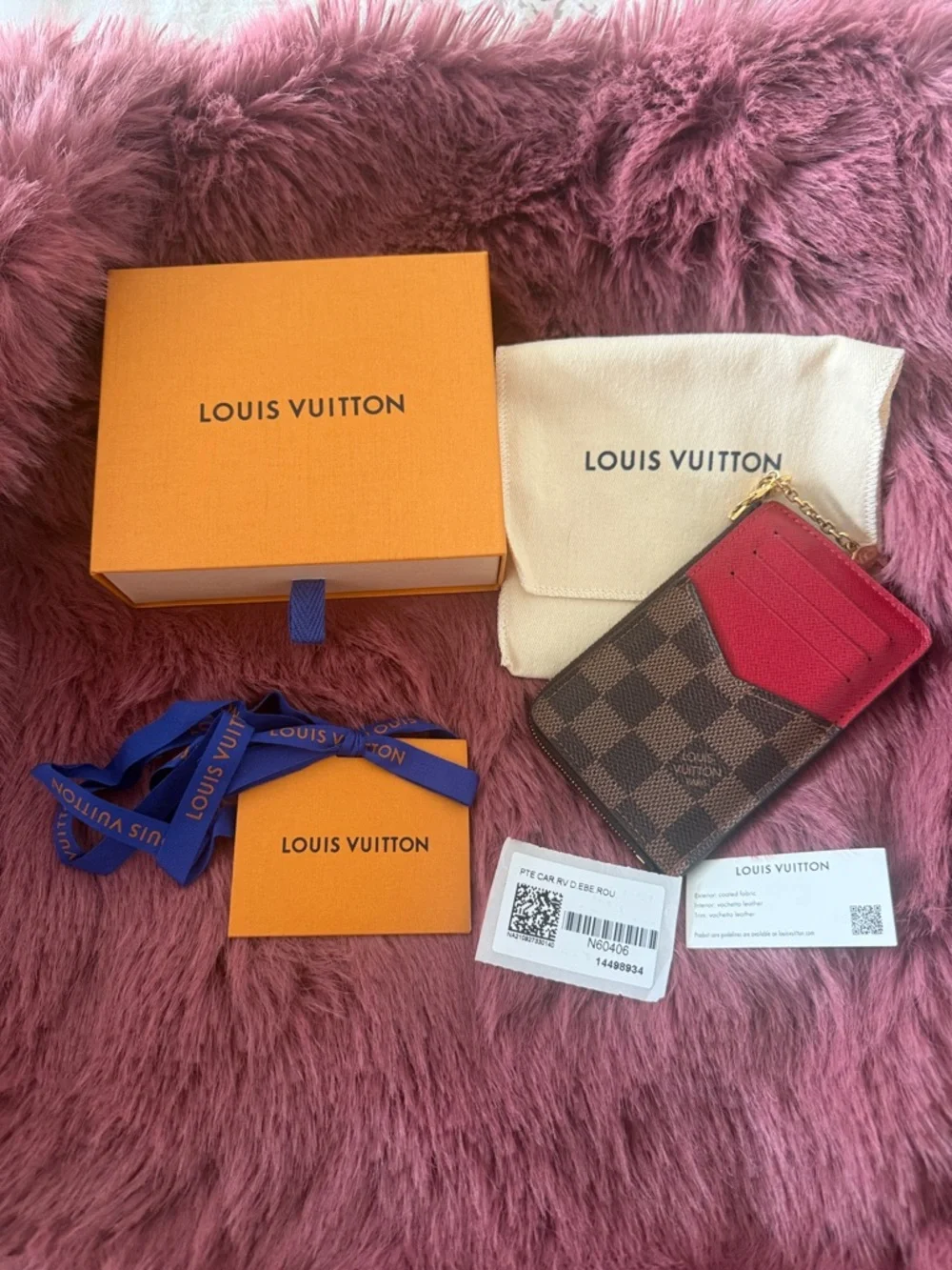 Louis Vuitton RECTO VERSO DAMIER EBENE Brown/Rouge Like New condition - Picture 2 of 3